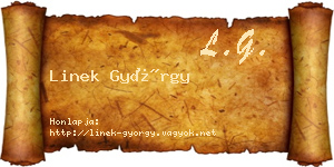 Linek György névjegykártya